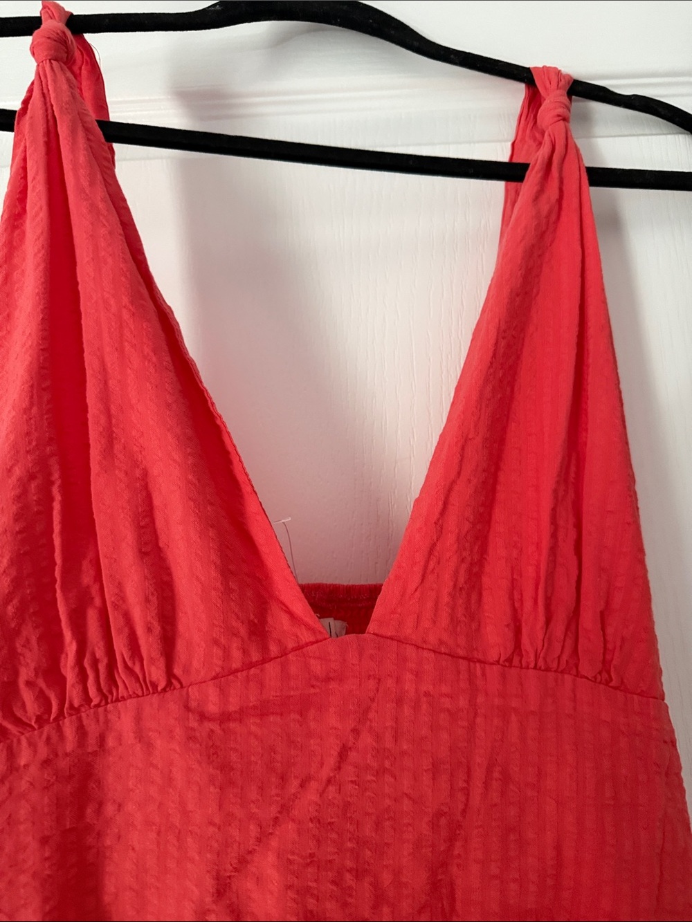 Abercrombie & Fitch Coral-Red V-Neck Maxi Dress - Picture 2 of 5